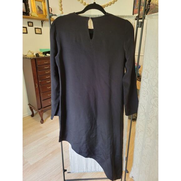 rtr SZ small black Alexis Helene asymmetrical long sleeve dress solid solid - Picture 5 of 7